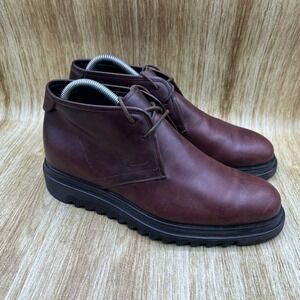 Salvatore Ferragamo Charlie Chukka Boots Men's 6.5 EE Brown Leather Gancini